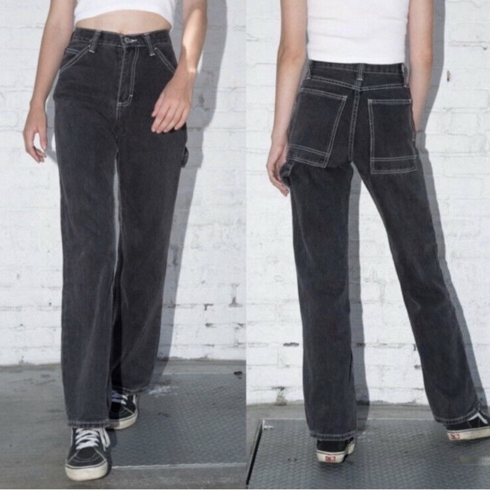John Galt Brandy Melville high rise carpenter jeans - black